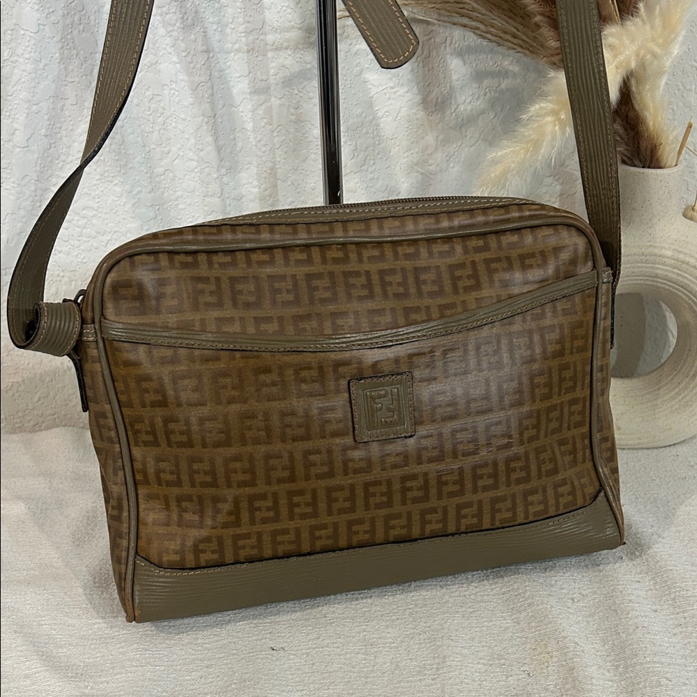 Fendi Tan and Brown Messenger Bag